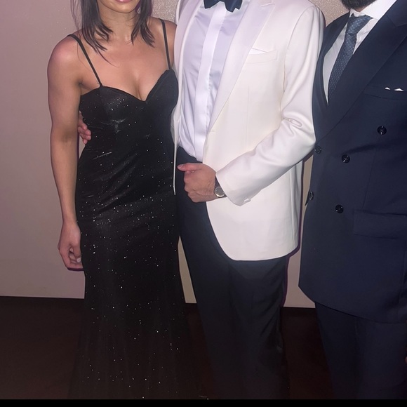 Black mermaid dress / gown, corset, spandex, gently shimmery material, lining - Picture 3 of 8